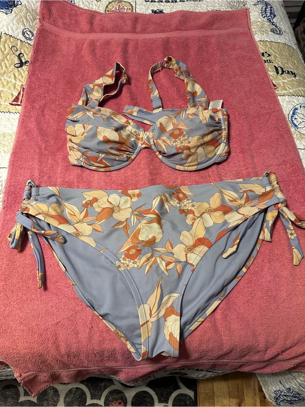 Floral Underwire Time and Tru Bikini Set